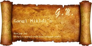 Gangl Miklós névjegykártya